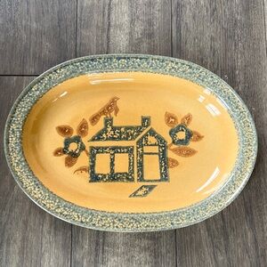 VINTAGE Pfaltzgraff America 80s Spongeware splatterware Serving Platter House